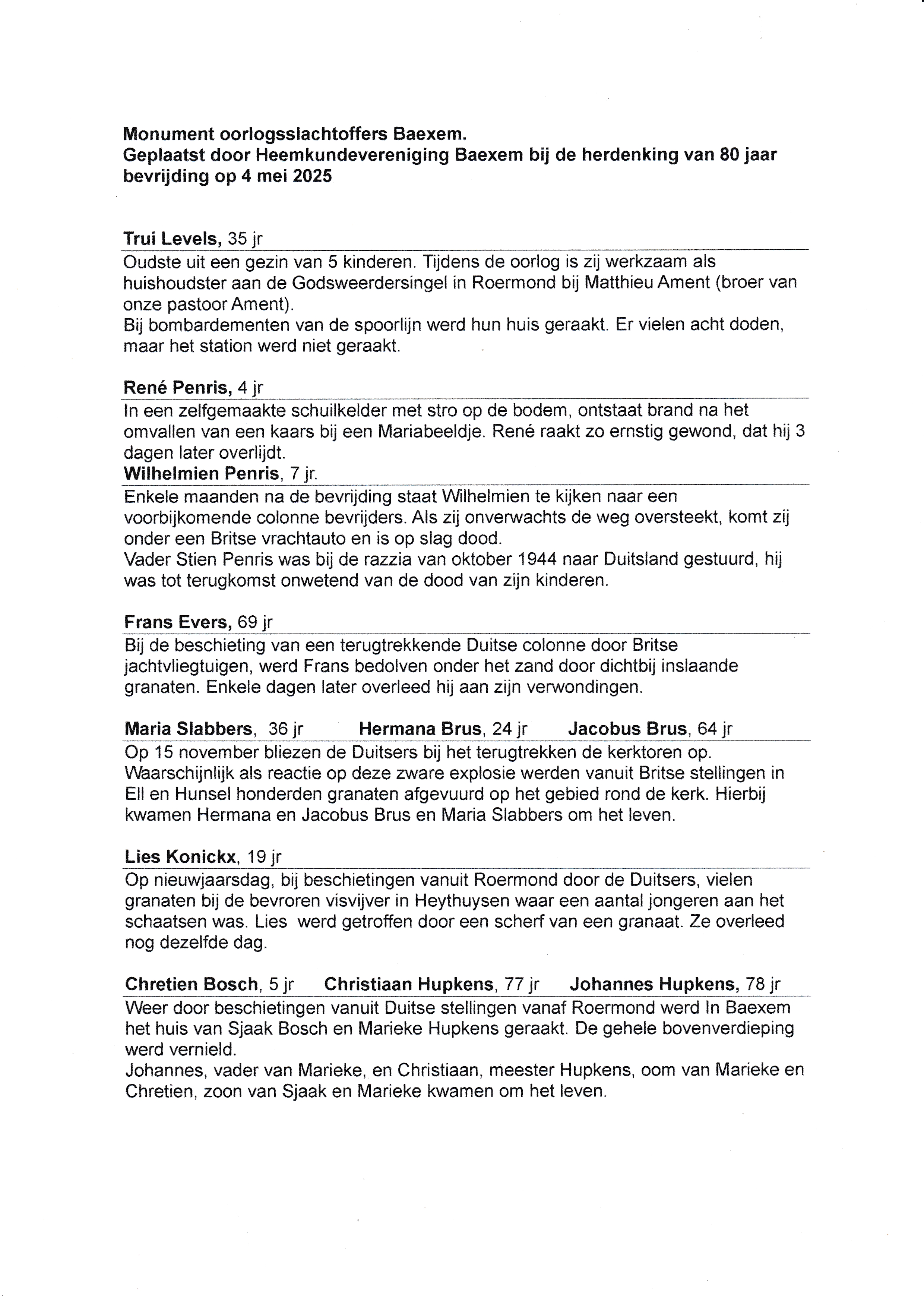Tekst monument oorlogsslachtoffers